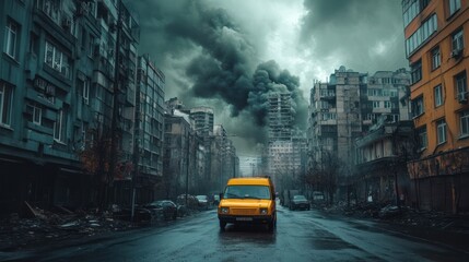 Obraz premium A Desolate City Street