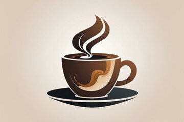 Obraz premium Abstract Coffee Cup Design with Minimalist Style