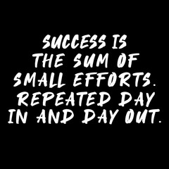 Success is the sum of small efforts. Repeated day in and day out. quotes