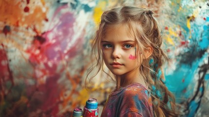 Young Artist with Colorful Background