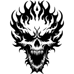 Death metal skull vector design