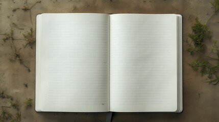 a notebook, page and some blank pages inside stock image