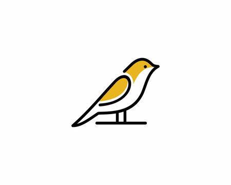 recommend clip art: simple line canary bird logo