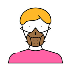respirator mask face line icon vector. respirator mask face sign. isolated symbol illustration