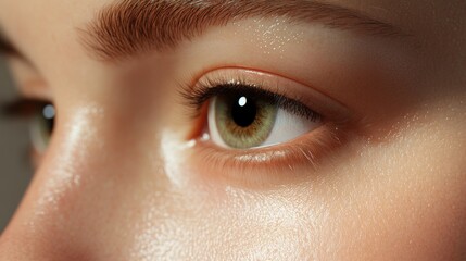 Obraz premium Close-up of a woman's eye with beautiful hazel color