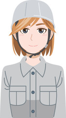 女性作業員（白人）
