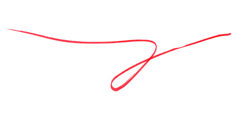 Red pencil strokes set on transparent background.