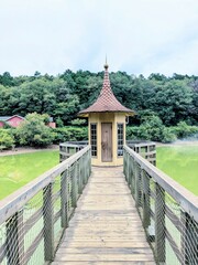 the floating water lodge on the lake