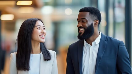 Asian and African American professionals focusing on eco-friendly personal branding, promoting sustainability and ethical values