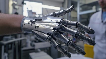 Advanced Prosthetic Arm Demonstrating Natural Movement