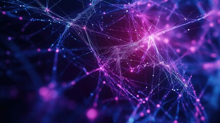 Obraz premium Abstract digital network with interconnected nodes and pathways