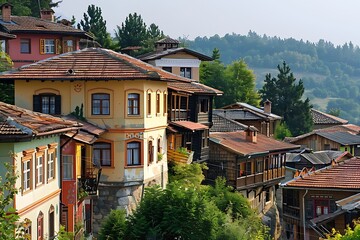 Obraz premium Old houses in the ancient town of Nessebar