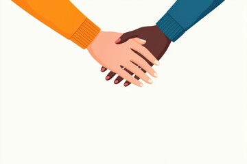 Diverse team working together, promoting fairness, tolerance, and harmony, flat design illustration