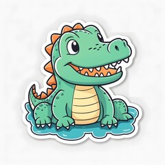 Fototapeta premium cute crocodile coloring book