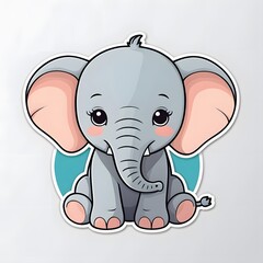 Naklejka premium cute elephant coloring book