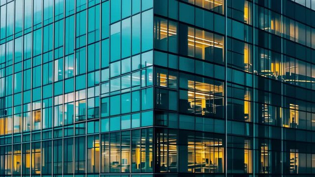 Business Hub: Close-Up Perspective of a Corporate Office Building