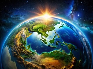 Fototapeta premium Stunning Earth from Space: Captivating Views of Our Planet's Beauty and Natural Wonders