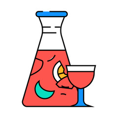 sangria glass spanish cuisine line icon vector. sangria glass spanish cuisine sign. isolated symbol illustration