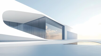 Digital Technology White Abstract Hall Poster Background