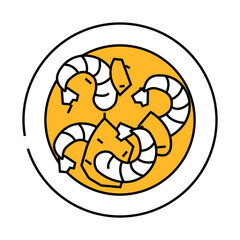 gambas al ajillo spanish cuisine line icon vector. gambas al ajillo spanish cuisine sign. isolated symbol illustration
