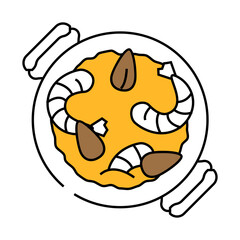 paella pan spanish cuisine line icon vector. paella pan spanish cuisine sign. isolated symbol illustration