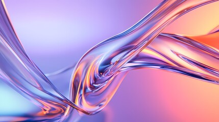 Naklejka premium Digital Technology Purple and Blue Abstract Glass Curve Poster Background