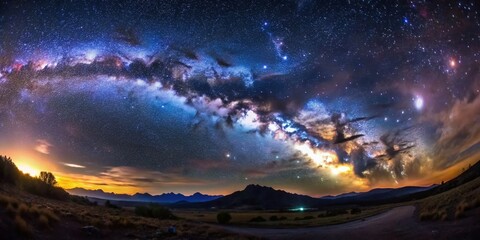 Fototapeta premium Stunning Time-Lapse Video of Our Galaxy Capturing Stars, Nebulae, and Cosmic Wonders in Motion