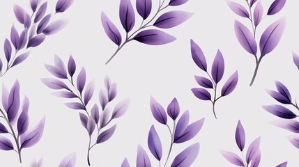 Elegant lavender leaves forming a natural minimalist pattern on a clean white background  This digital or graphic artwork showcases the delicate floral like beauty of the plant s foliage in a serene