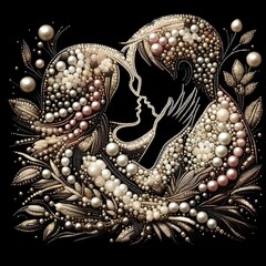 Naklejka premium A Pearled Romance: A Tales of Love and Texture