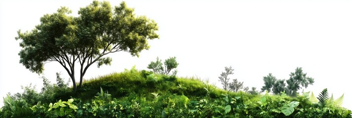 Lush and thriving vegetation in a serene outdoor setting with a verdant canopy of green foliage and sunlight filtering through creating a tranquil and peaceful natural environment