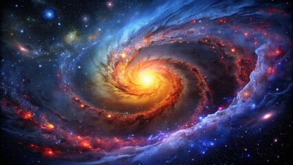 Obraz premium Stunning view of swirling galaxies and vibrant nebulae captured in the depths of outer space