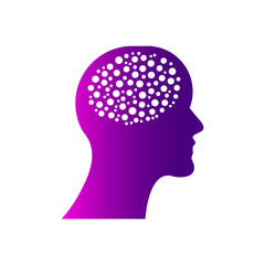 Human head with brain internal structure neurology antonym organ medical health care concept vector illustration isolated  