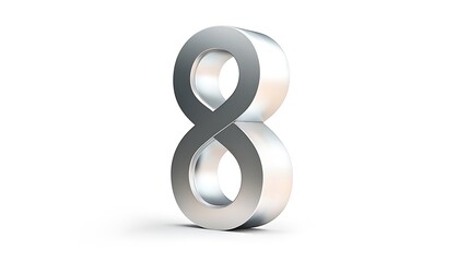 Obraz premium 3D Silver Number Eight Symbol Infinity Loop Graphic Design Element