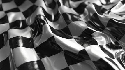 Glossy checkered flag symbolizing racing, speed, and victory in motorsports