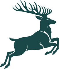 Deer silhouette, wild deers, deer logo vector isolate transparant background