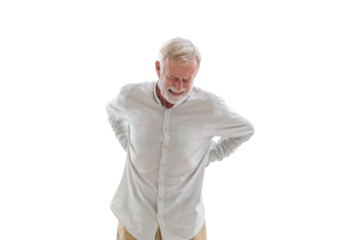 Senior man with back pain, Mature man suffering from low back pain, Old man with back pain