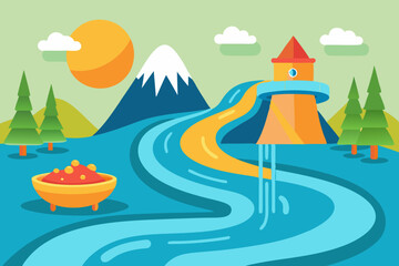  creative illustration and innovative art scenery vector illustration