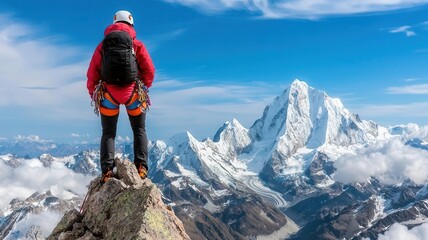 Female climber scaling a steep mountain, determined and focused on reaching the peak   mountain climbing, women empowerment