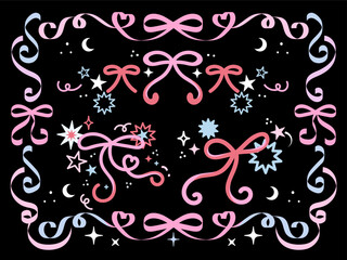 Set of Funky Coquette Ribbon
