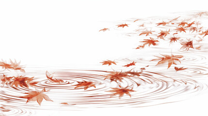 Japan, goldfish, maple, autumn leaves, water surface, ripples, four seasons, mysterious, divine, Japanese painting, art, ukiyo-e, sumi-e, ink painting, photograph, illustration, nature © ra-ira
