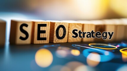 Empowering Growth: SEO Strategy Concept with Watercolor Swirls and Copy Space