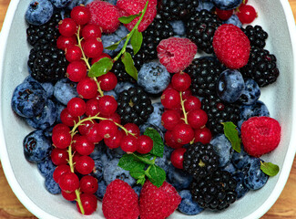 Berries background. Summer berries background. Blueberry, raspberry red currant and blackberry mix. Berry background. Fresh berry mix. Berries for berry background.