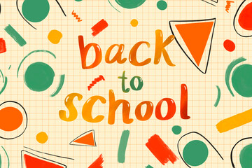 Colorful Back To School Artwork with Vibrant Colored Geometric Figures