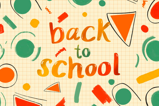 Colorful Back To School Artwork with Vibrant Colored Geometric Figures
