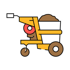 dump truck construction vehicle line icon vector. dump truck construction vehicle sign. isolated symbol illustration