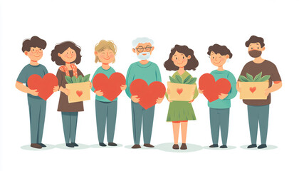 Obraz premium People helping others in small acts of kindness, emphasizing community bonds