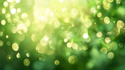 Fototapeta premium Abstract green background with soft light bokeh,