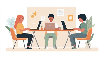 Inclusive remote work culture featuring Sub-Saharan African and Asian employees, fostering collaboration across distances
