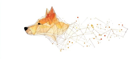 Naklejka premium dog origami on white background with an