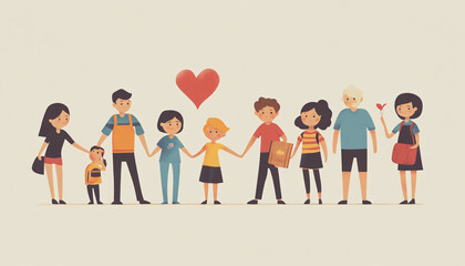 Fototapeta premium People helping others in small acts of kindness, emphasizing community bonds
